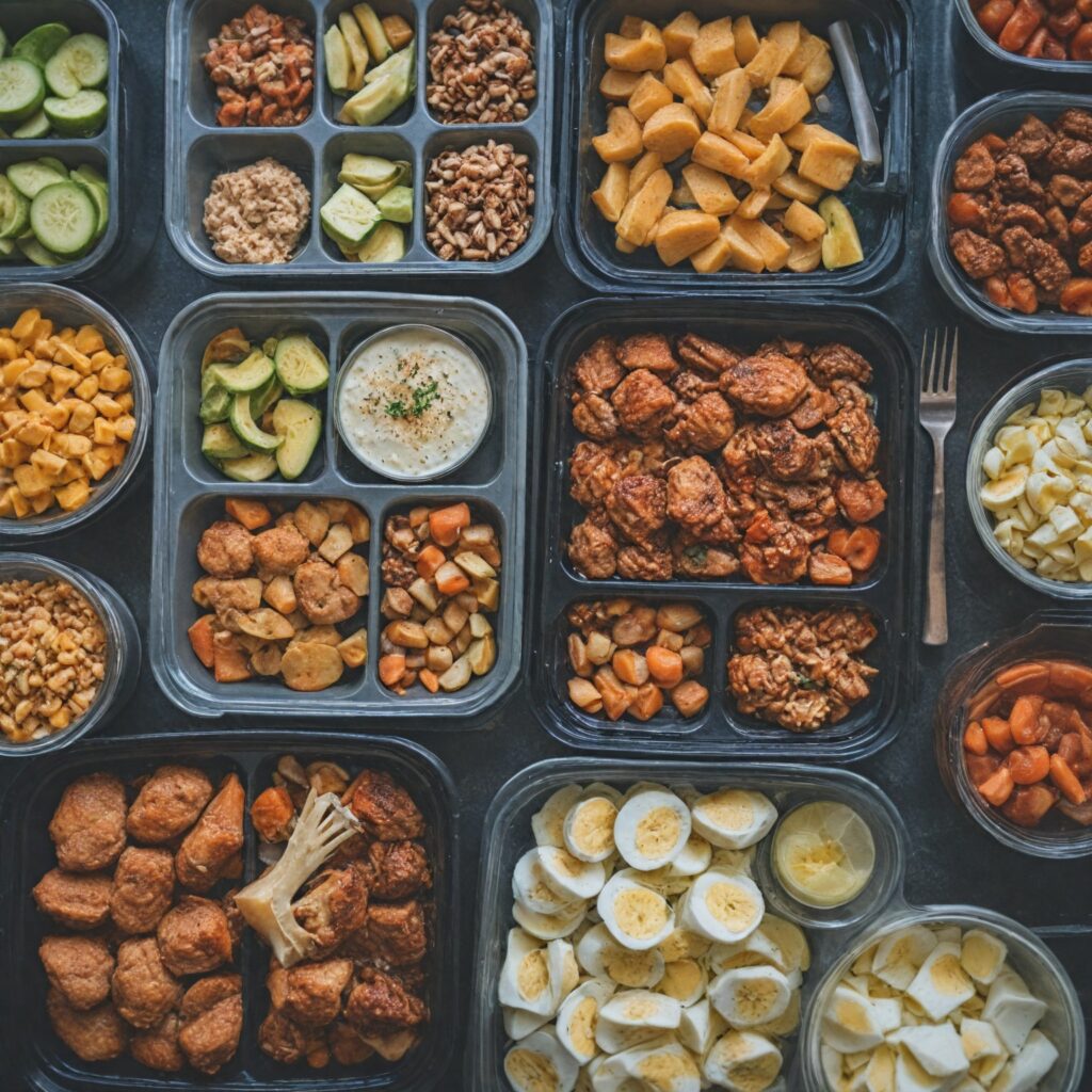 image of a variety of meal prep meals